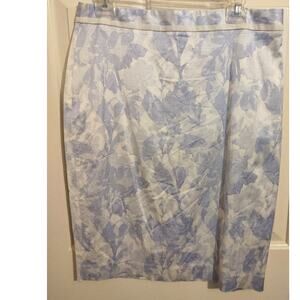 Banana Republic Pencil Skirt Floral Blue White Sz 10 Tall NWT